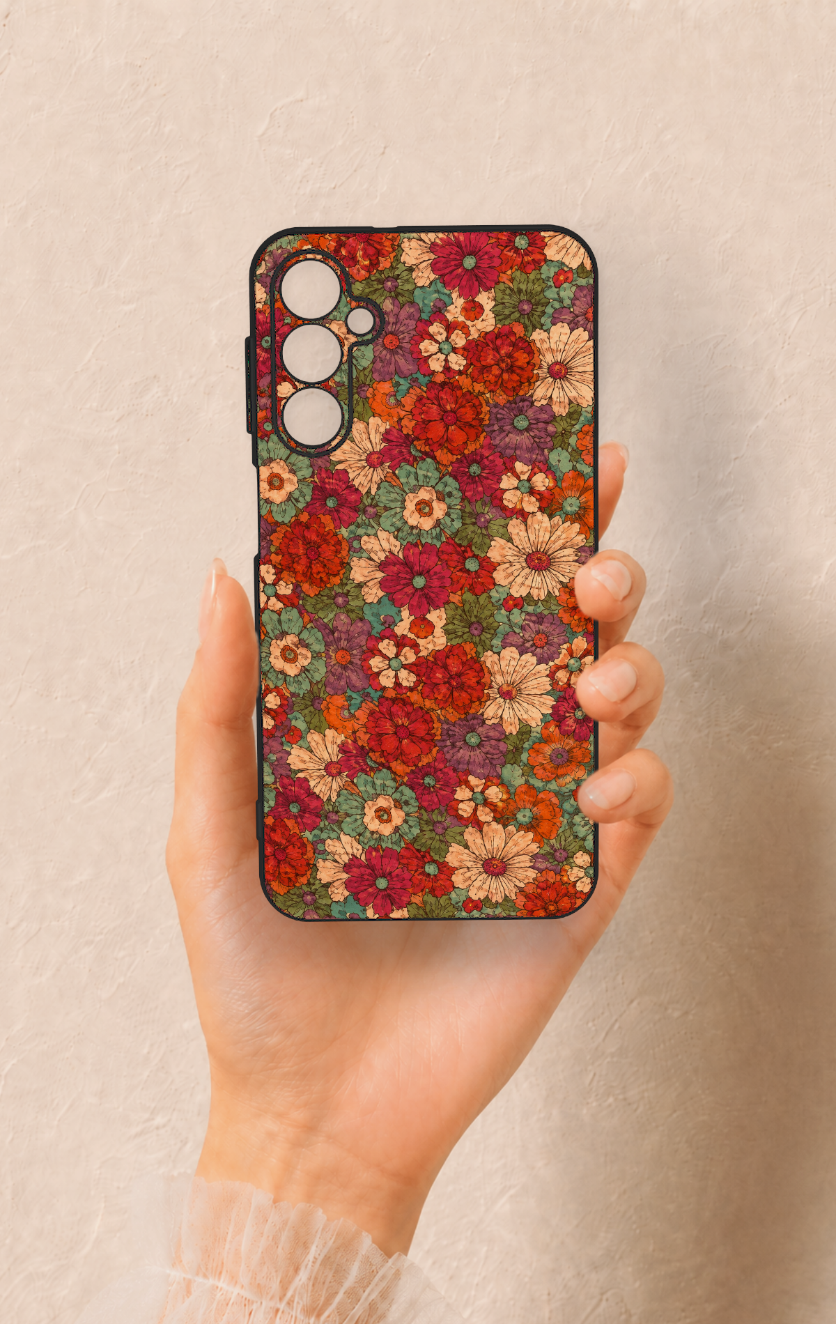 Samsung A24 Uyumlu Pastel Çiçek Bahçesi Desenli Silikon Kılıf