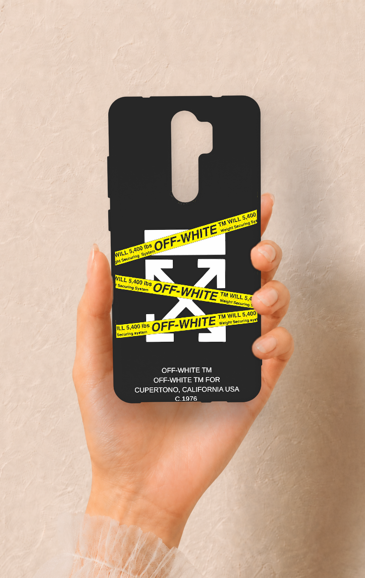 Redmi Note 8 Pro Uyumlu Off White Desenli Silikon Kılıf