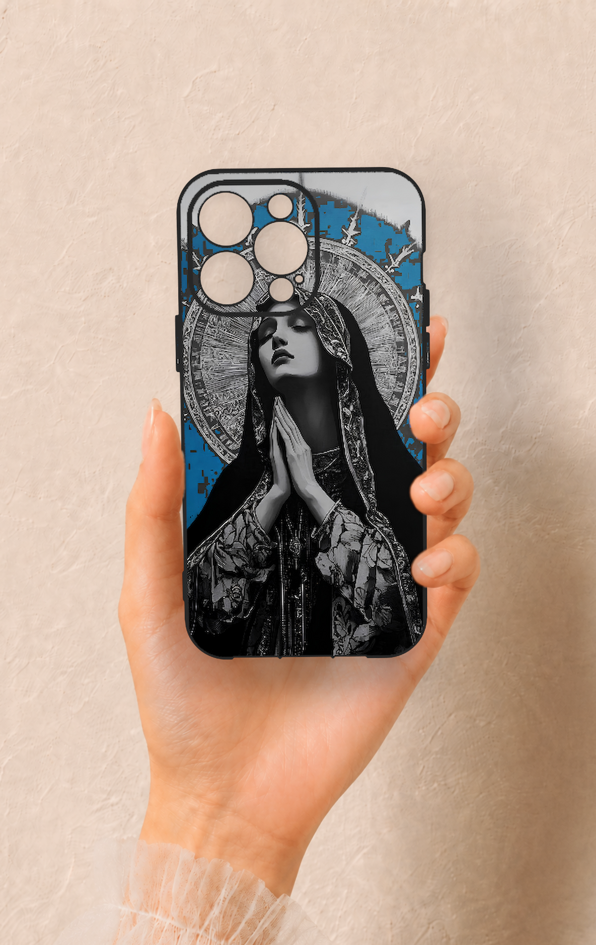 iPhone 14 Pro Max Uyumlu Rahibe Desenli Silikon Kılıf