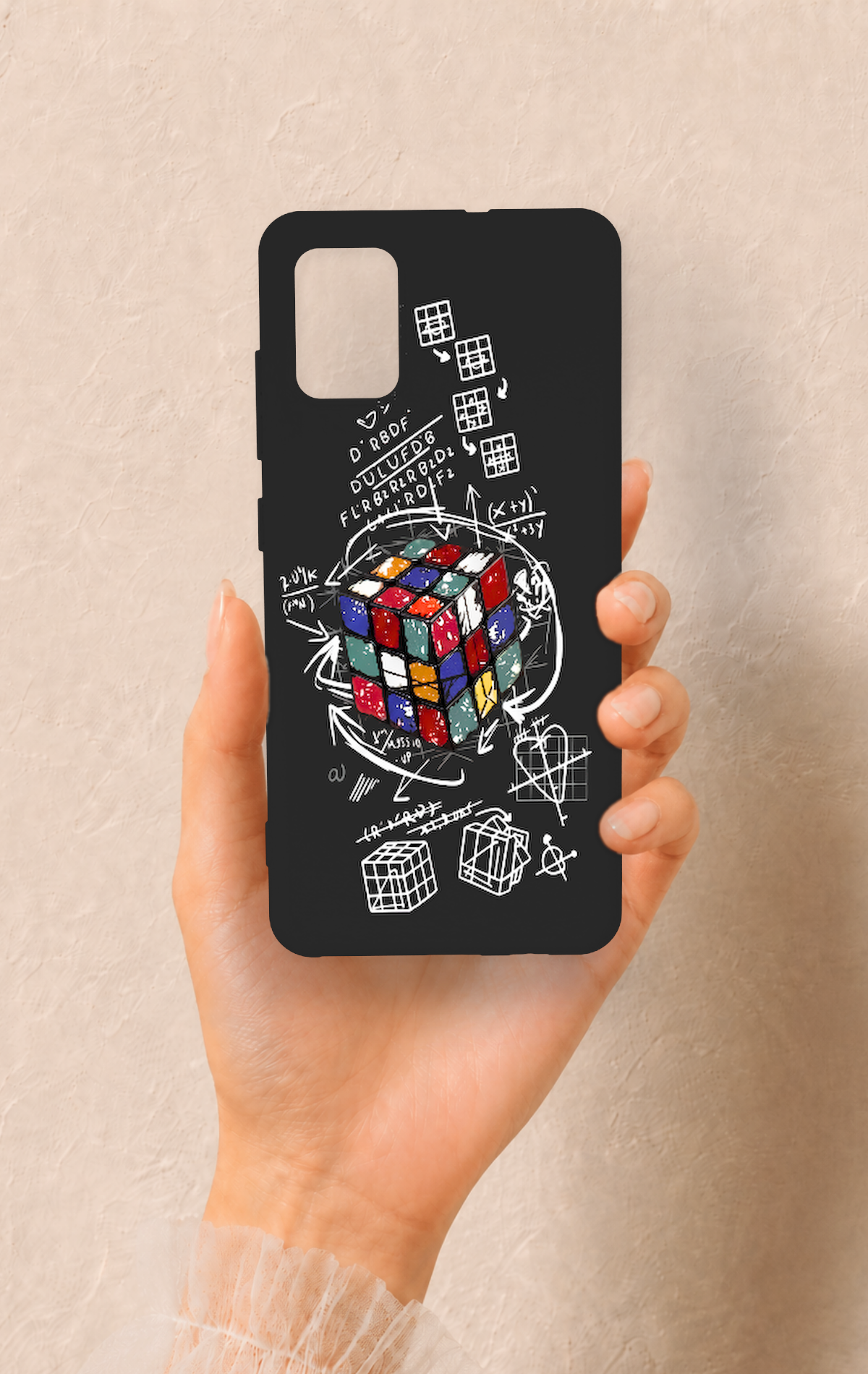 Saamsung A51 Uyumlu Rubik Küb Desenli Silikon Kılıf