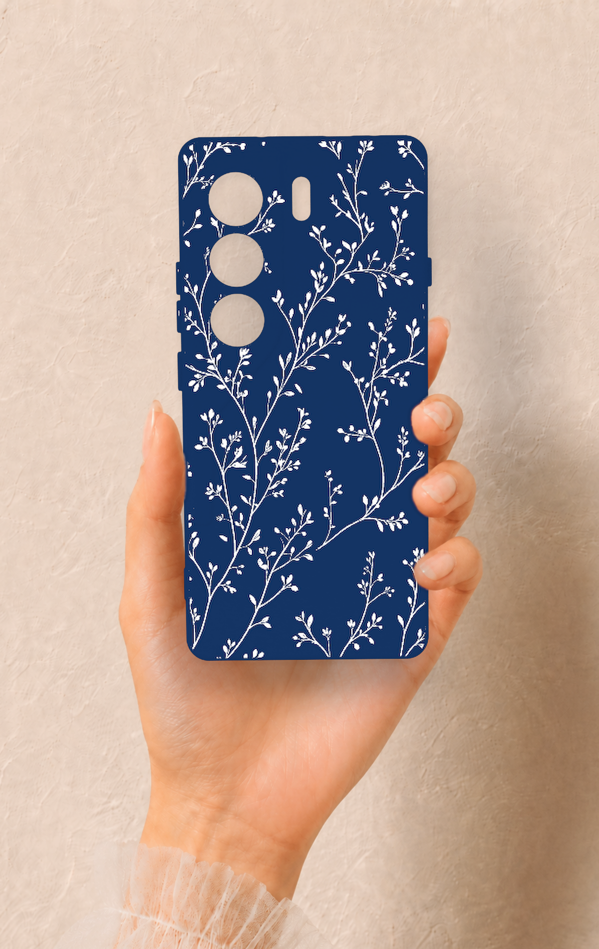 Tecno Camon 40 4G Uyumlu İnce Yaprak Dalı Desenli Silikon Kılıf