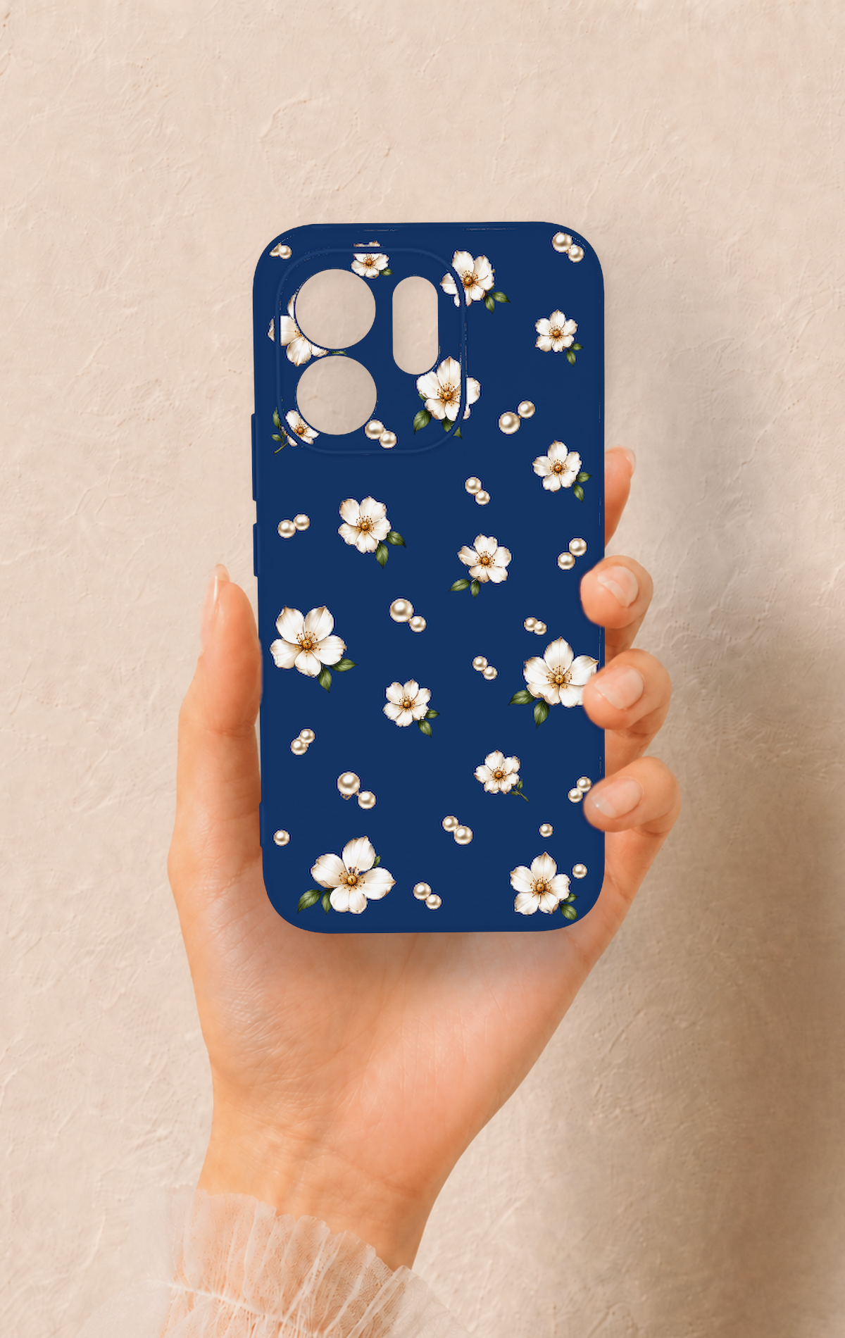 Vivo V70 5G Uyumlu Papatya İnci Desenli Silikon Kılıf
