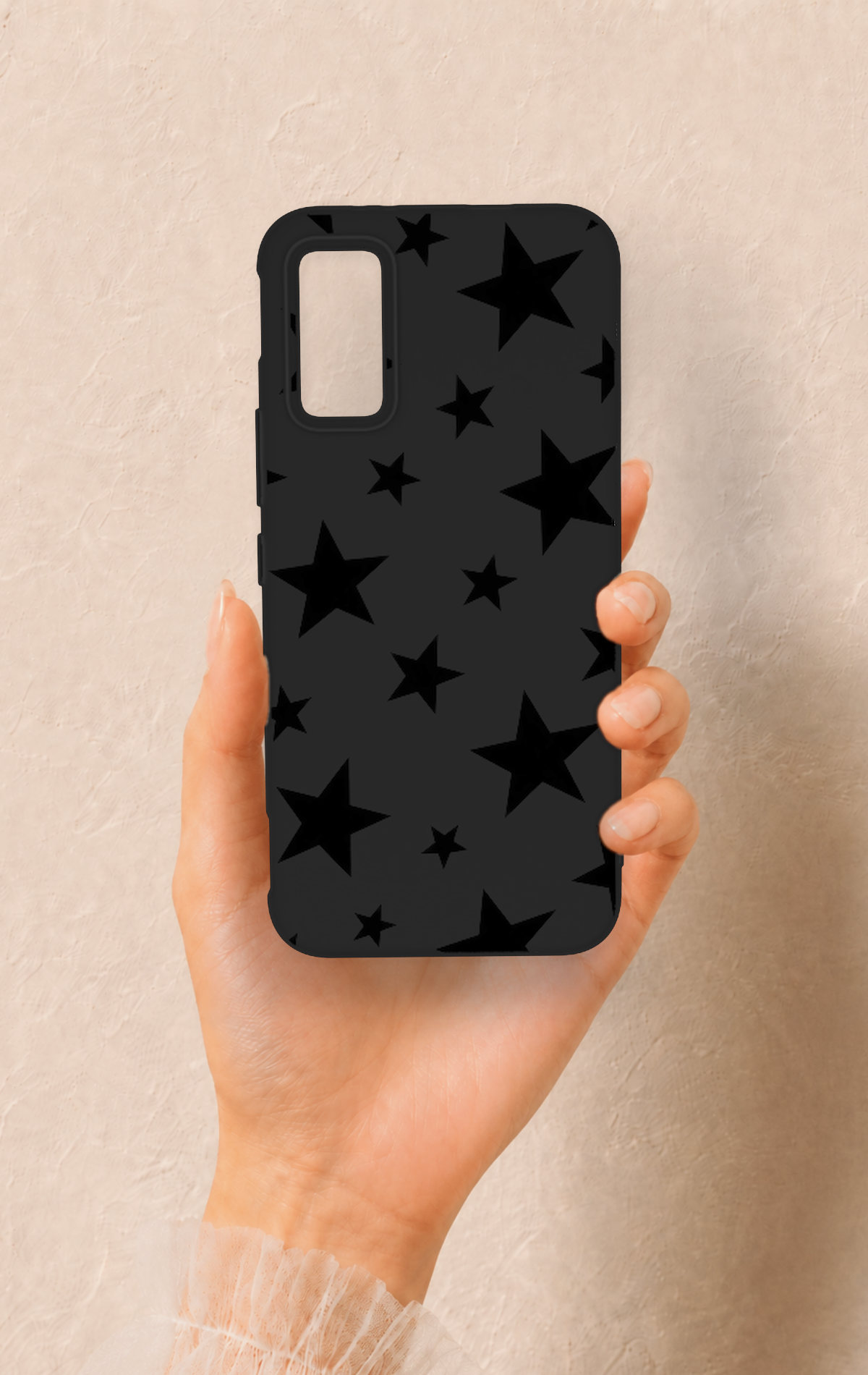 İnfinix Gt 30 Pro Uyumlu Siyah Star Desenli Silikon Kılıf
