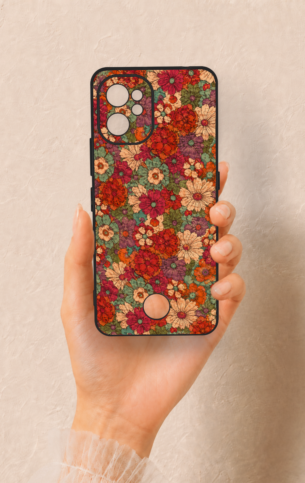 Reeder S19 Max Pro Uyumlu Pastel Çiçek Bahçesi Desenli Silikon Kılıf
