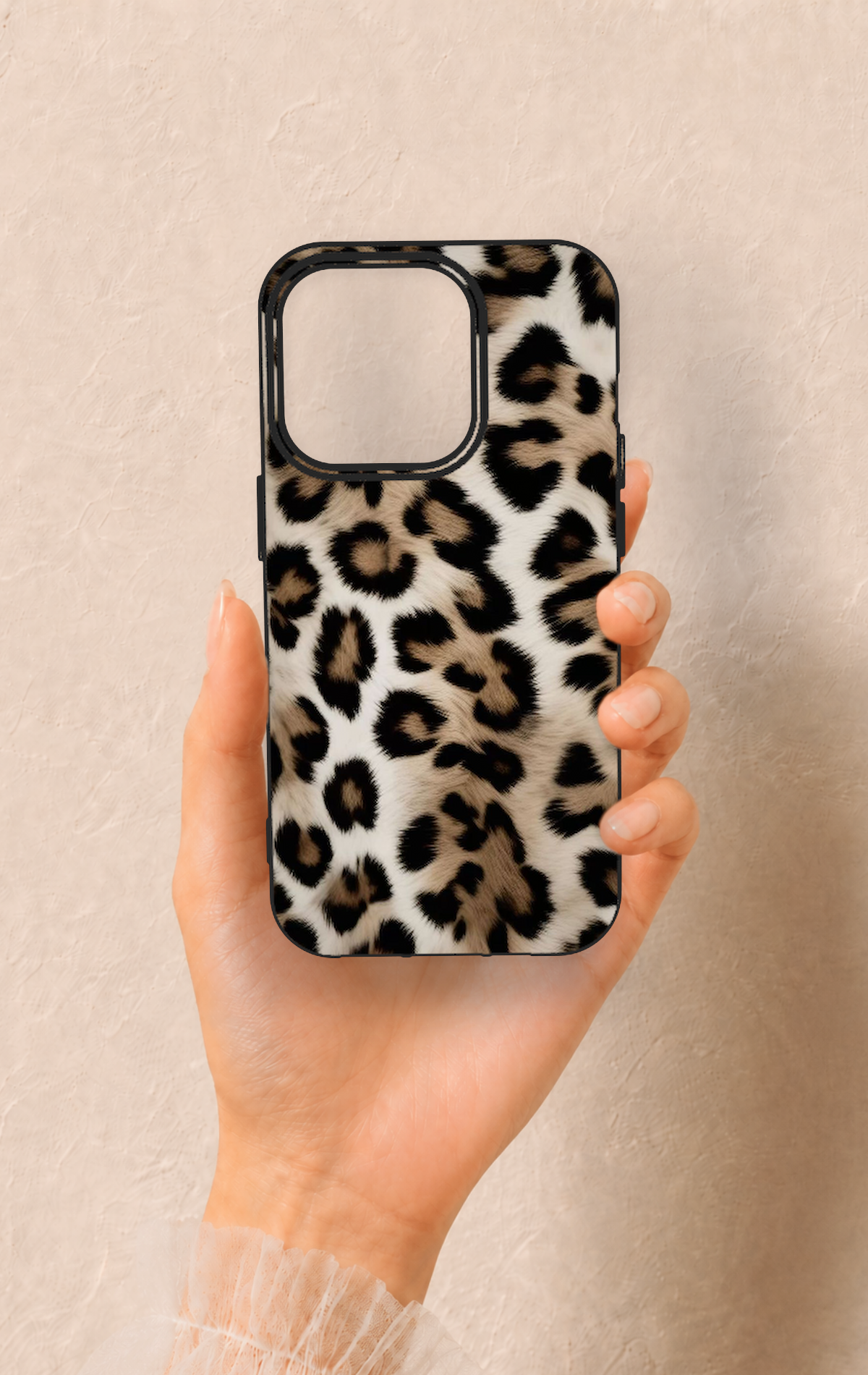 iPhone 14 Pro Uyumlu Leopar Derisi Desenli Silikon Kılıf
