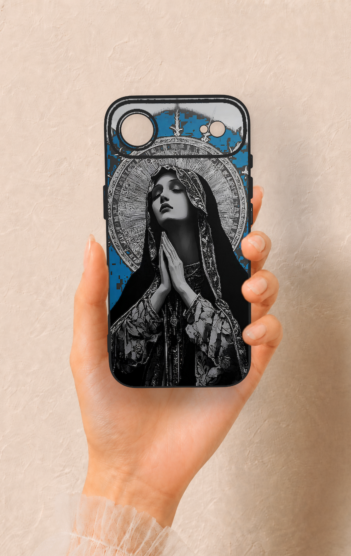 iPhone 17 Air Uyumlu Rahibe Desenli Silikon Kılıf