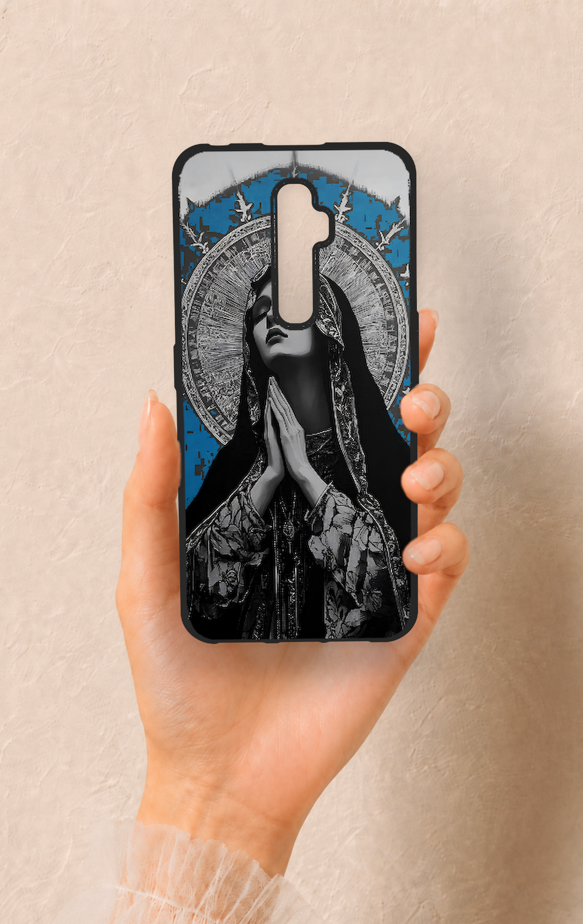 Oppo Reno 2Z Uyumlu Rahibe Desenli Silikon Kılıf