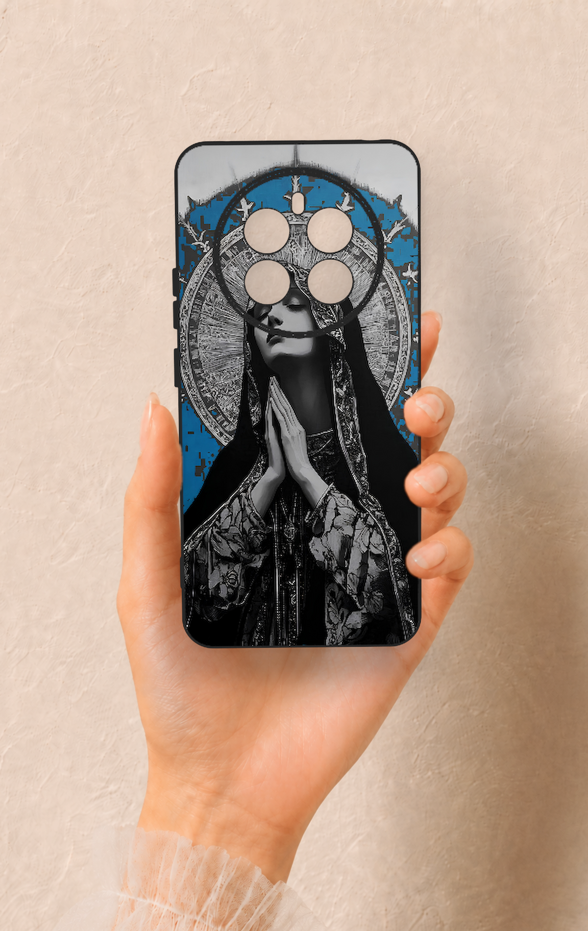 Realme 12 4G Uyumlu Rahibe Desenli Silikon Kılıf