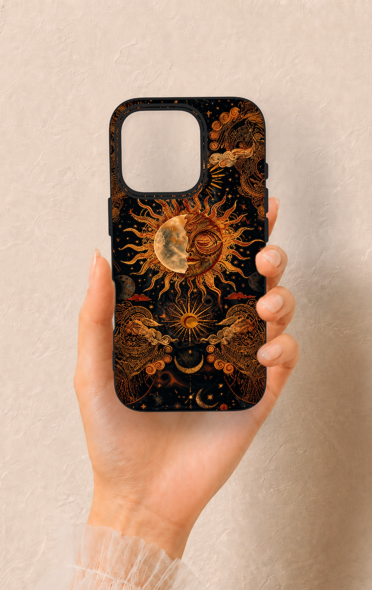 iPhone 16 Pro Uyumlu Mistik Güneş Desenli Silikon Kılıf