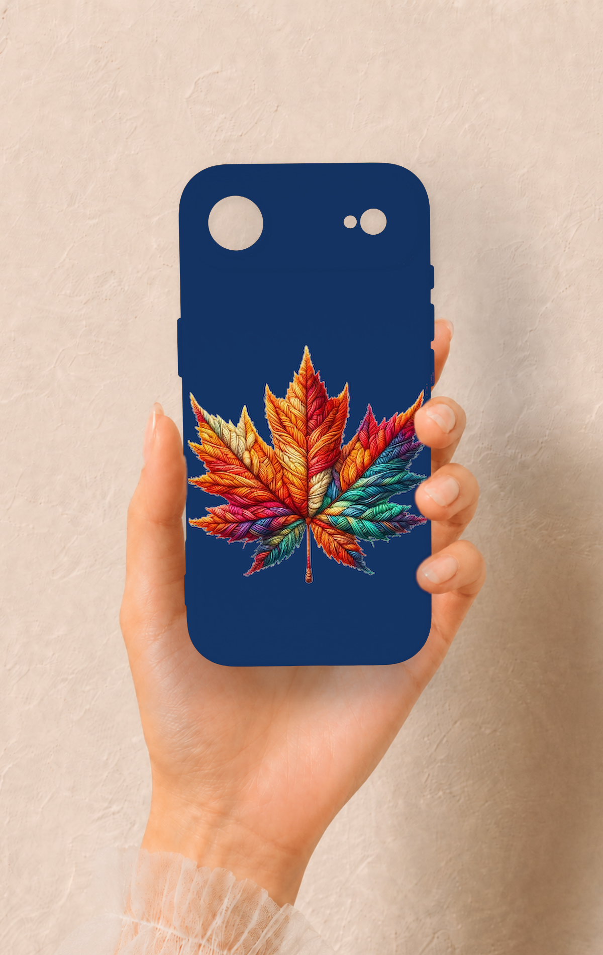 iPhone 17 Air Uyumlu Renkli Yaprak Desenli Silikon Kılıf