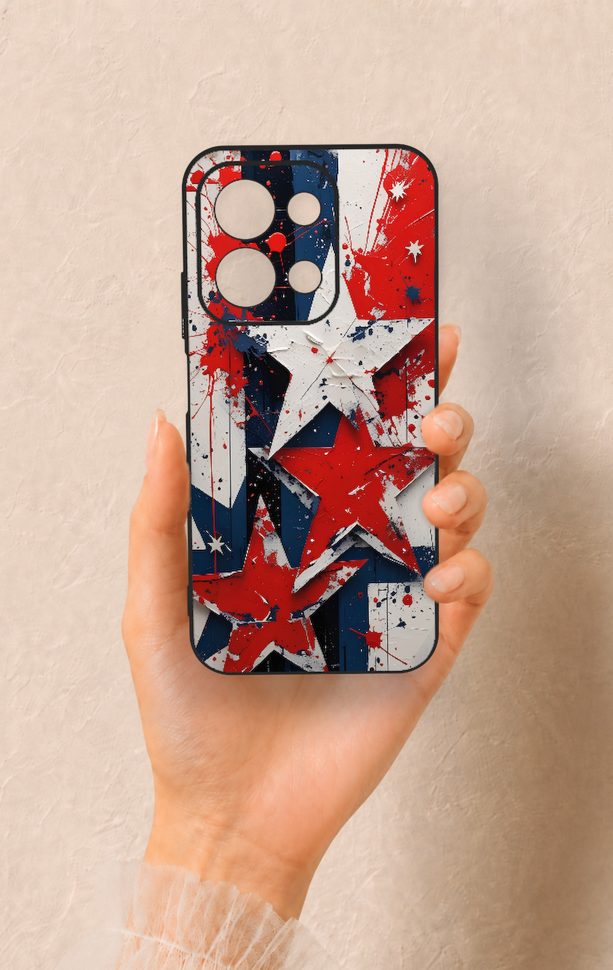 Redmi 15C 4G Uyumlu Star Flag Desenli Silikon Kılıf