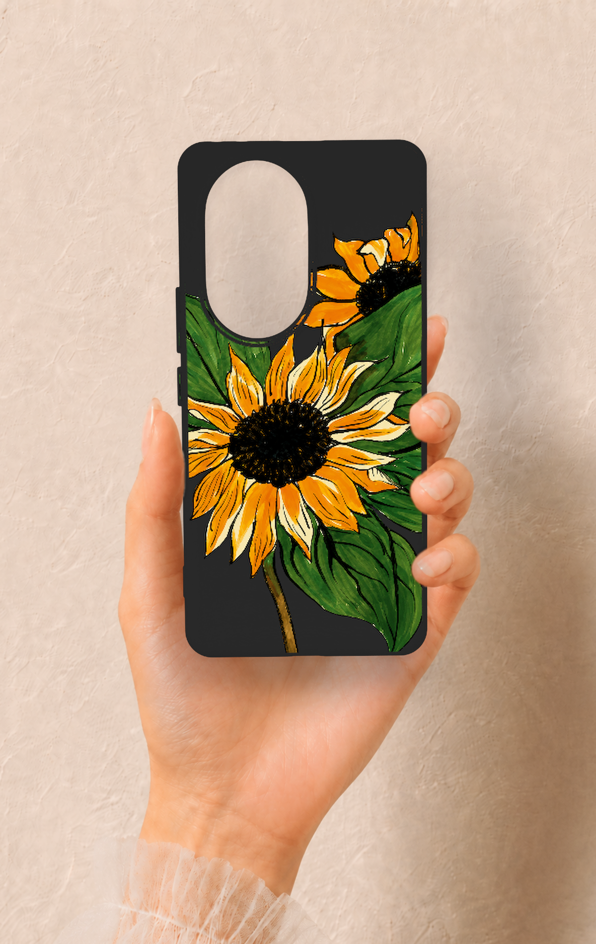 Honor 200 Pro 5G Uyumlu Ay Çiçeği Desenli Silikon Kılıf