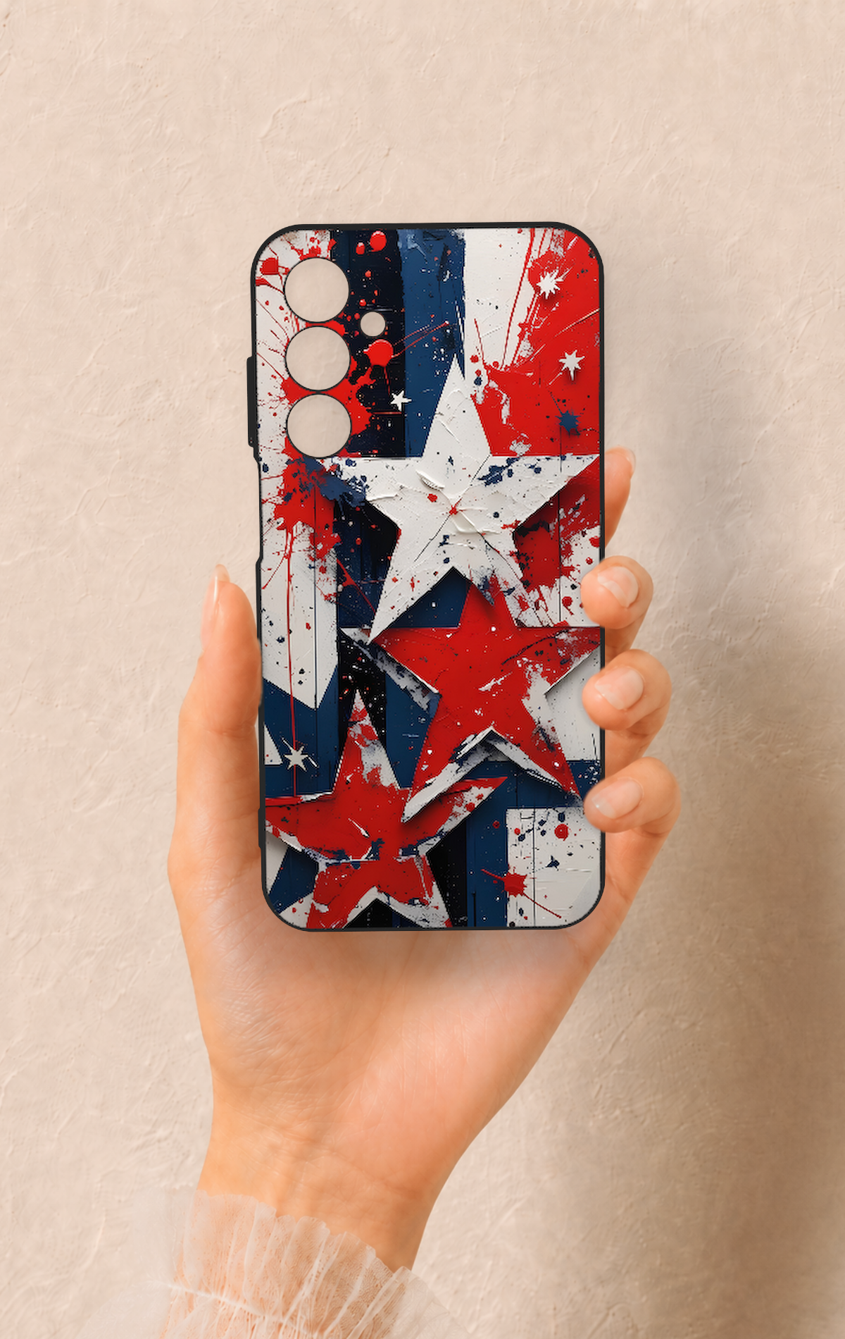 Samsung A25 Uyumlu Star Flag Desenli Silikon Kılıf
