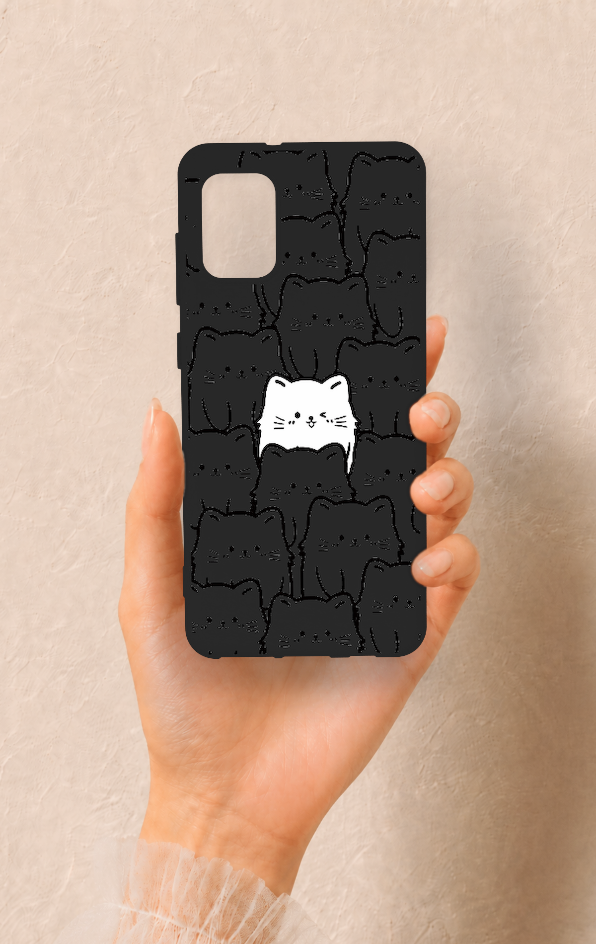Samsung A31 Uyumlu Many Cats Desenli Silikon Kılıf