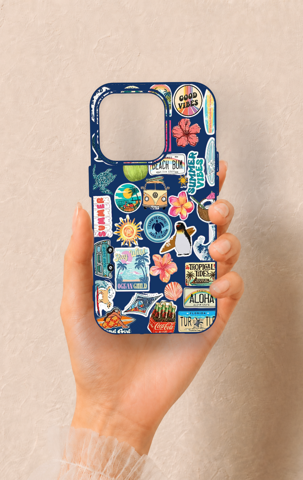iPhone 15 Pro Uyumlu Summer Vibes Desenli Silikon Kılıf