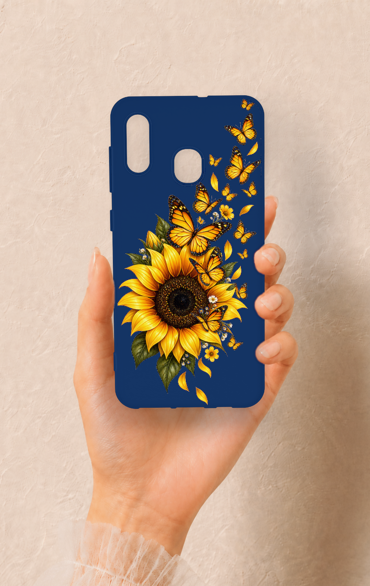 Samsung A20-A30 Uyumlu Ayçiçeği Desenli Silikon Kılıf