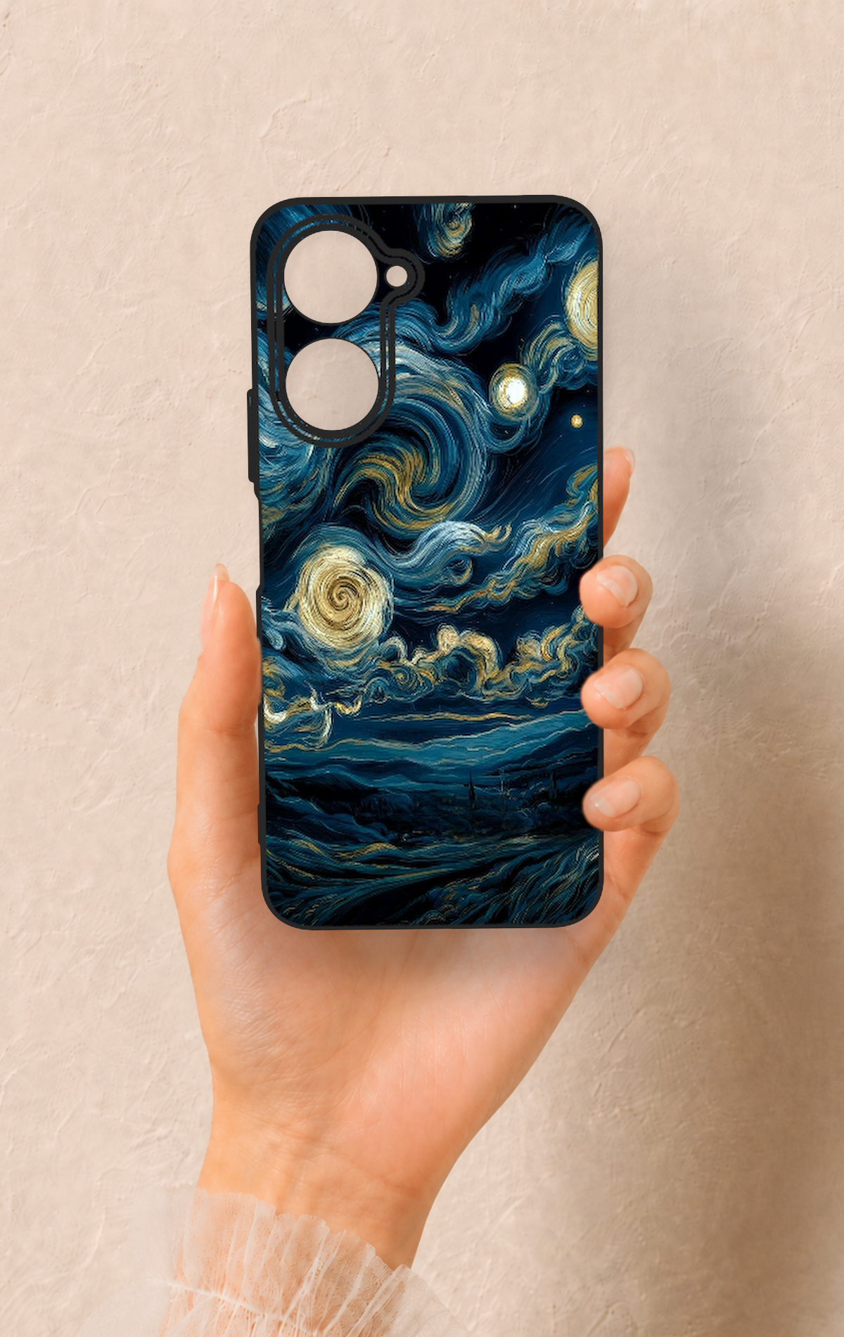 Vivo Y18 Uyumlu Yıldızlı Gece Desenli Silikon Kılıf