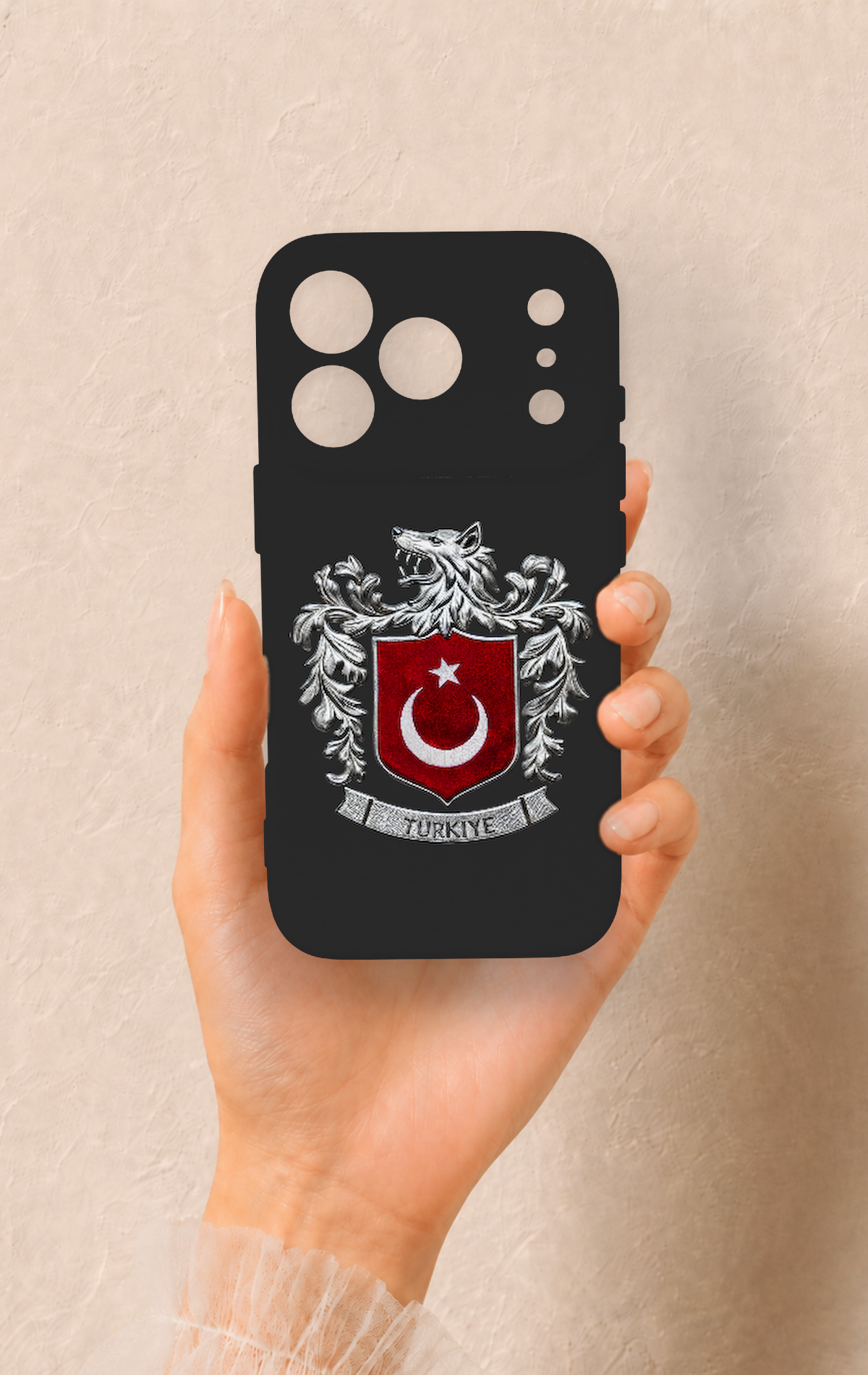 iPhone 17 Pro Uyumlu Türk Arma Desenli Silikon Kılıf