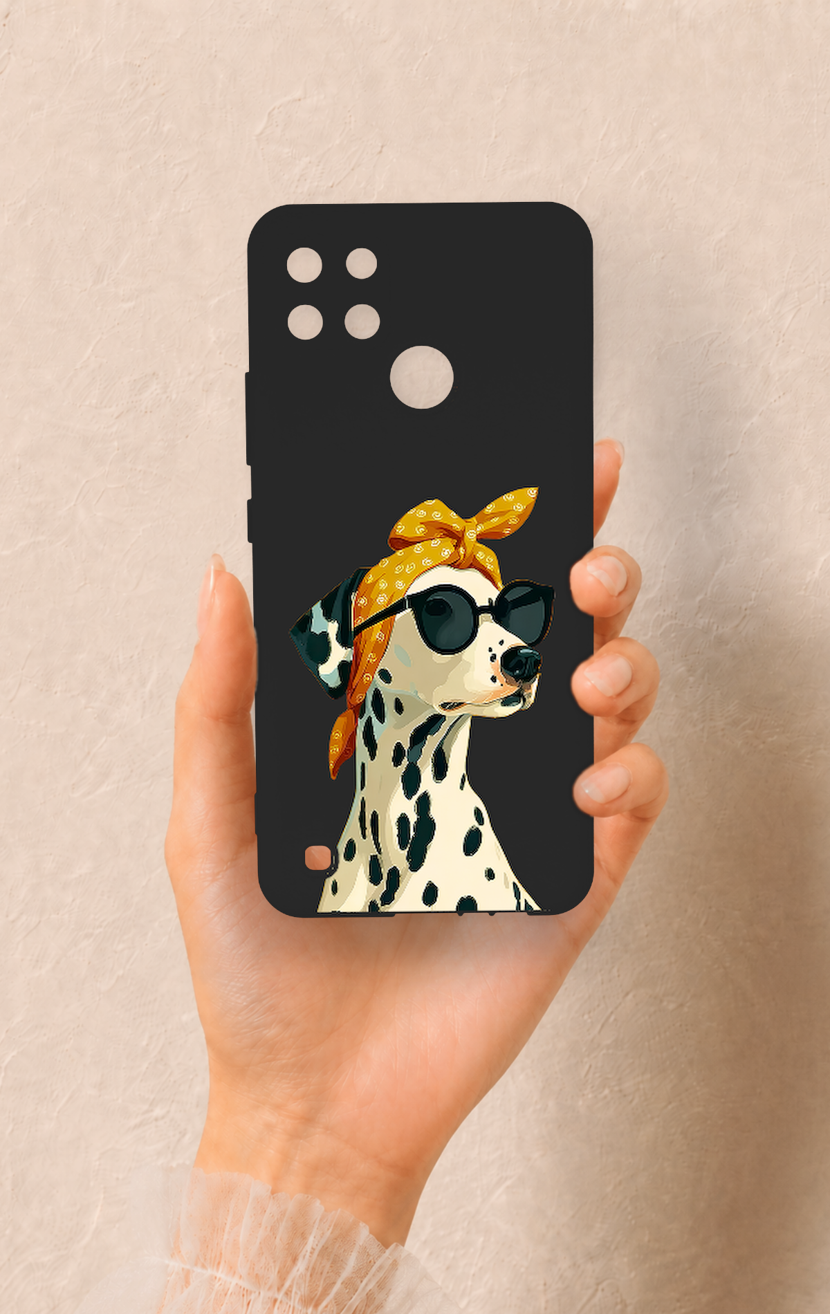 Realme C21Y Uyumlu Cool Dalmaçyalı Desenli Silikon Kılıf