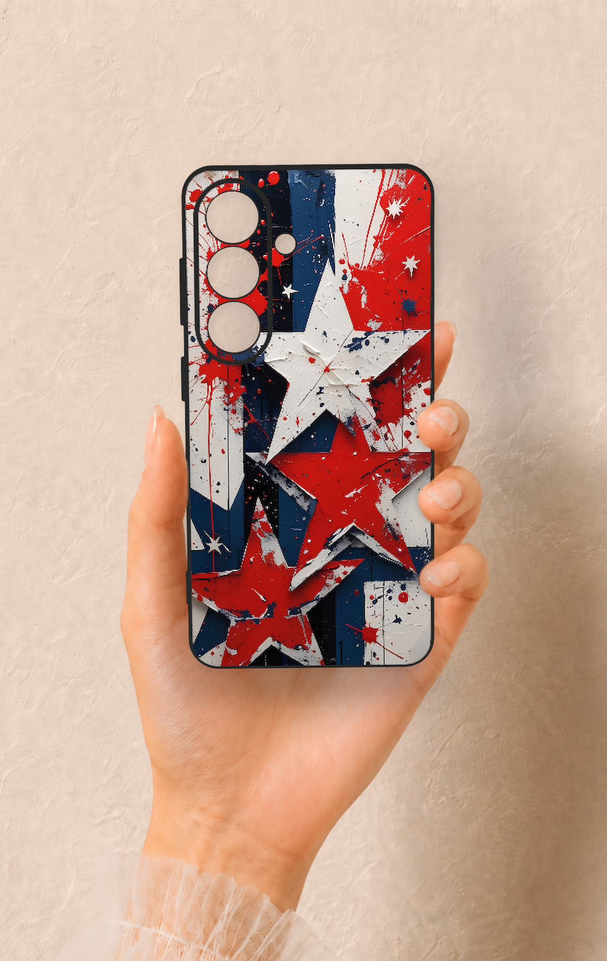 Samsung S26 Uyumlu Star Flag Desenli Silikon Kılıf