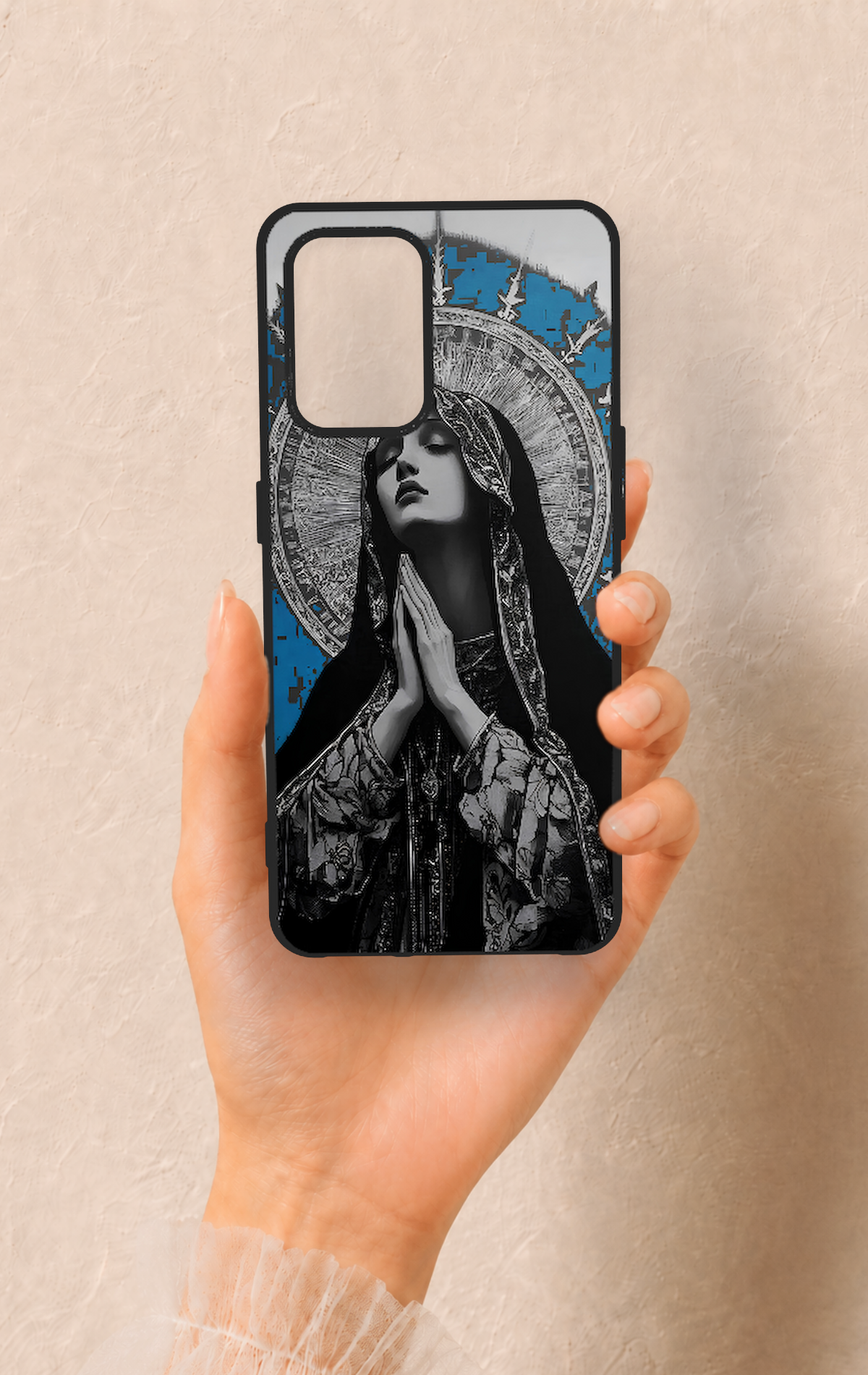 Oppo-A74 Uyumlu Rahibe Desenli Silikon Kılıf
