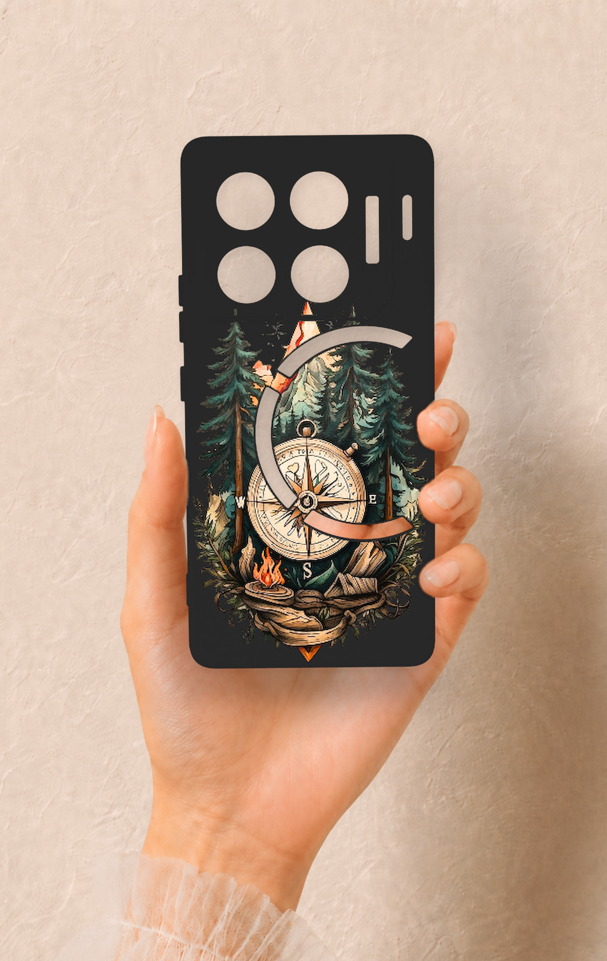 İnfinix Gt 20 Pro Uyumlu Pusula Orman Desenli Silikon Kılıf
