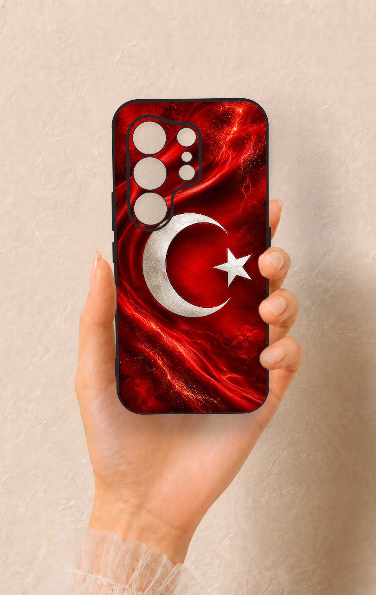 Tecno Camon 50 4G Uyumlu Türk Bayrağı Desenli Silikon Kılıf