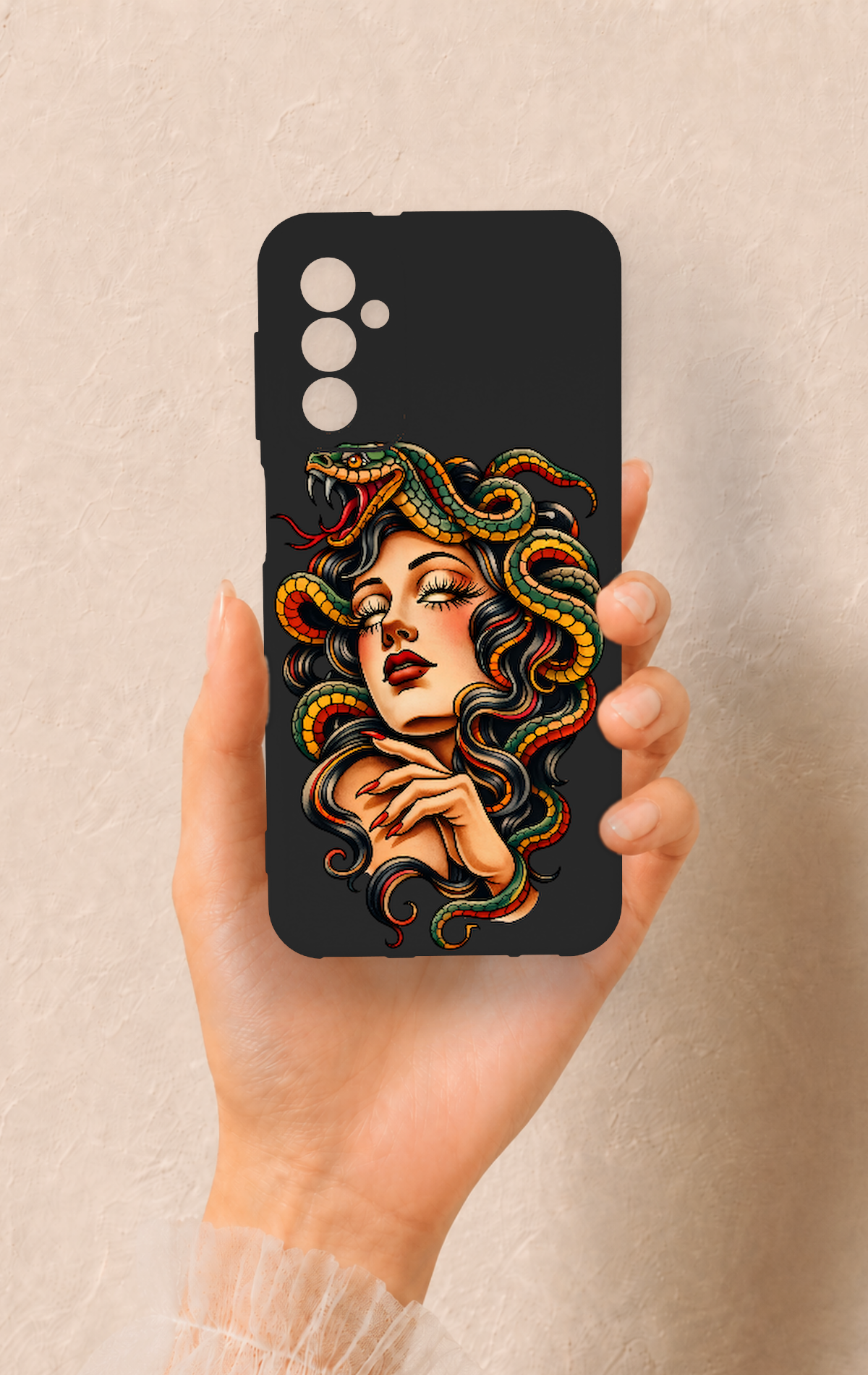 Samsung M13 Uyumlu Medusa Desenli Silikon Kılıf
