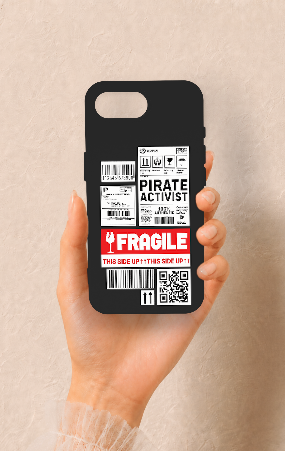 iPhone 16E Uyumlu Fragile Desenli Silikon Kılıf