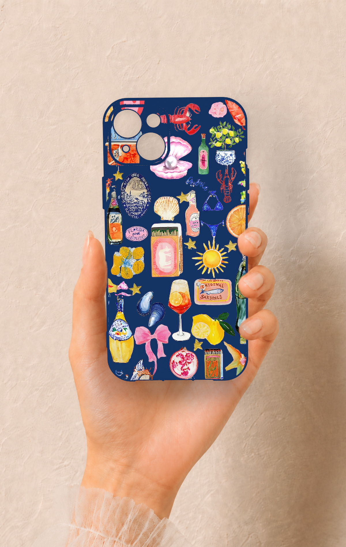 iPhone 14 Plus/15 Plus Uyumlu Summer Desenli Silikon Kılıf