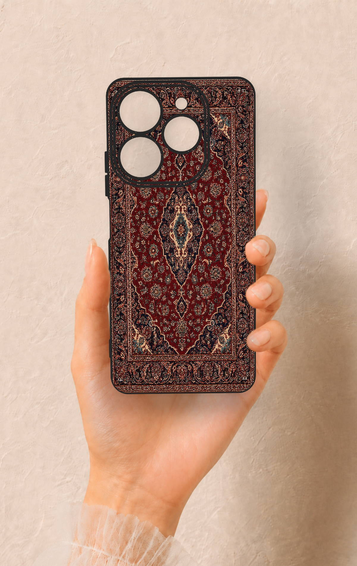 Tecno Spark 10 Pro Uyumlu Acem Halı Desenli Silikon Kılıf