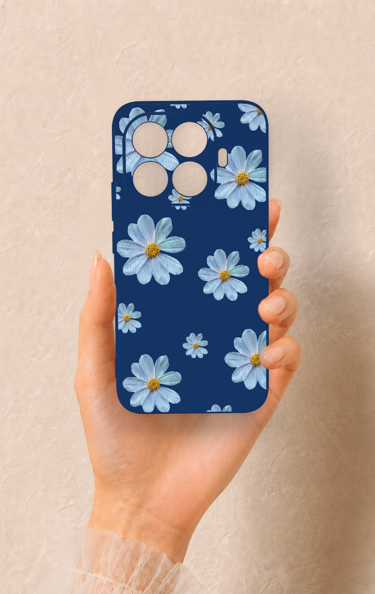 Mi 15T PRO Uyumlu Mavi Papatya Desenli Silikon Kılıf