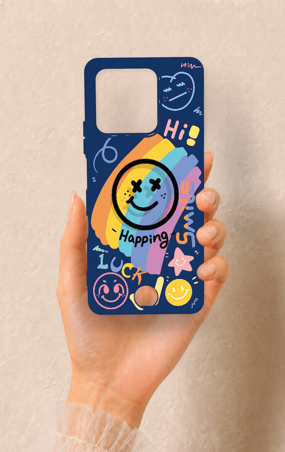 Reeder S71 Uyumlu Happing Smile Desenli Silikon Kılıf