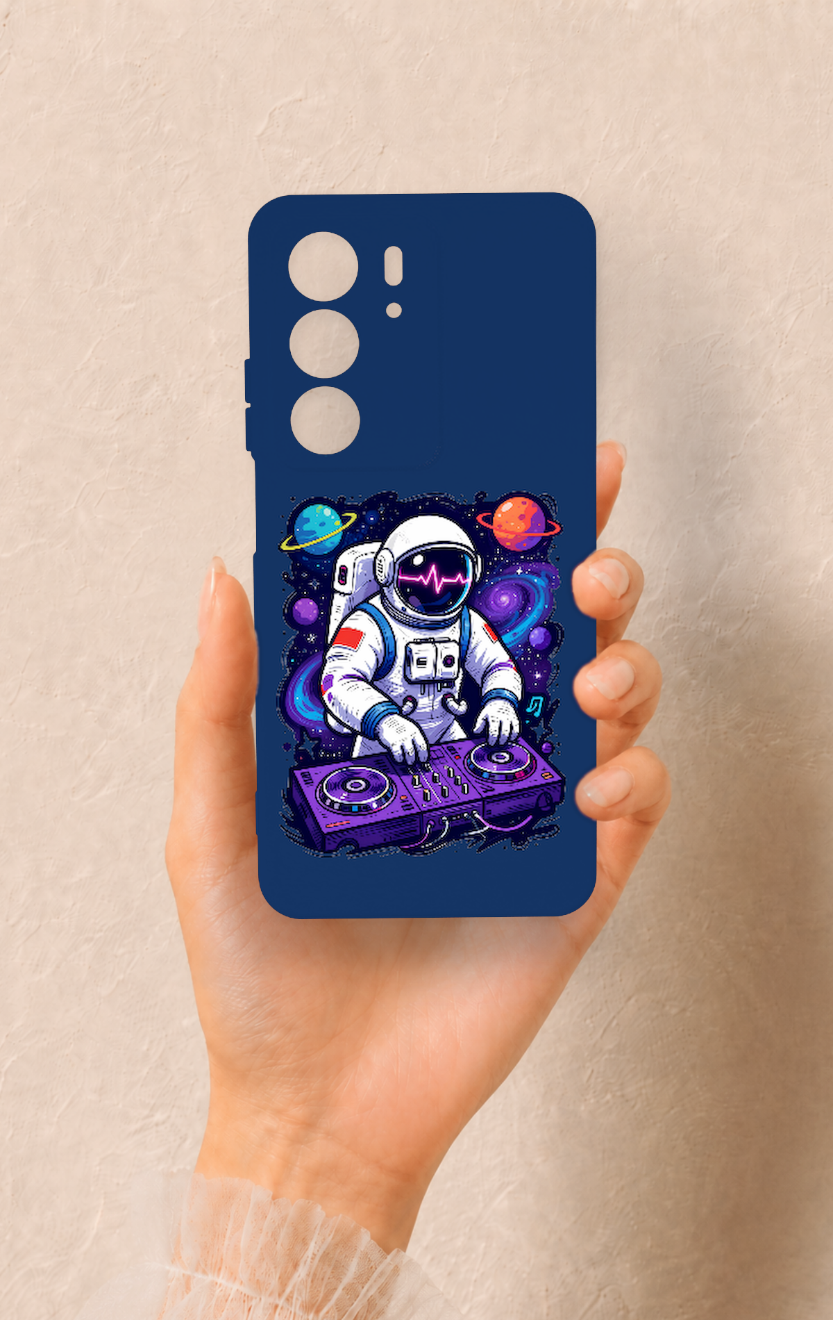 Realme C75 Uyumlu Astronot DJ Desenli Silikon Kılıf