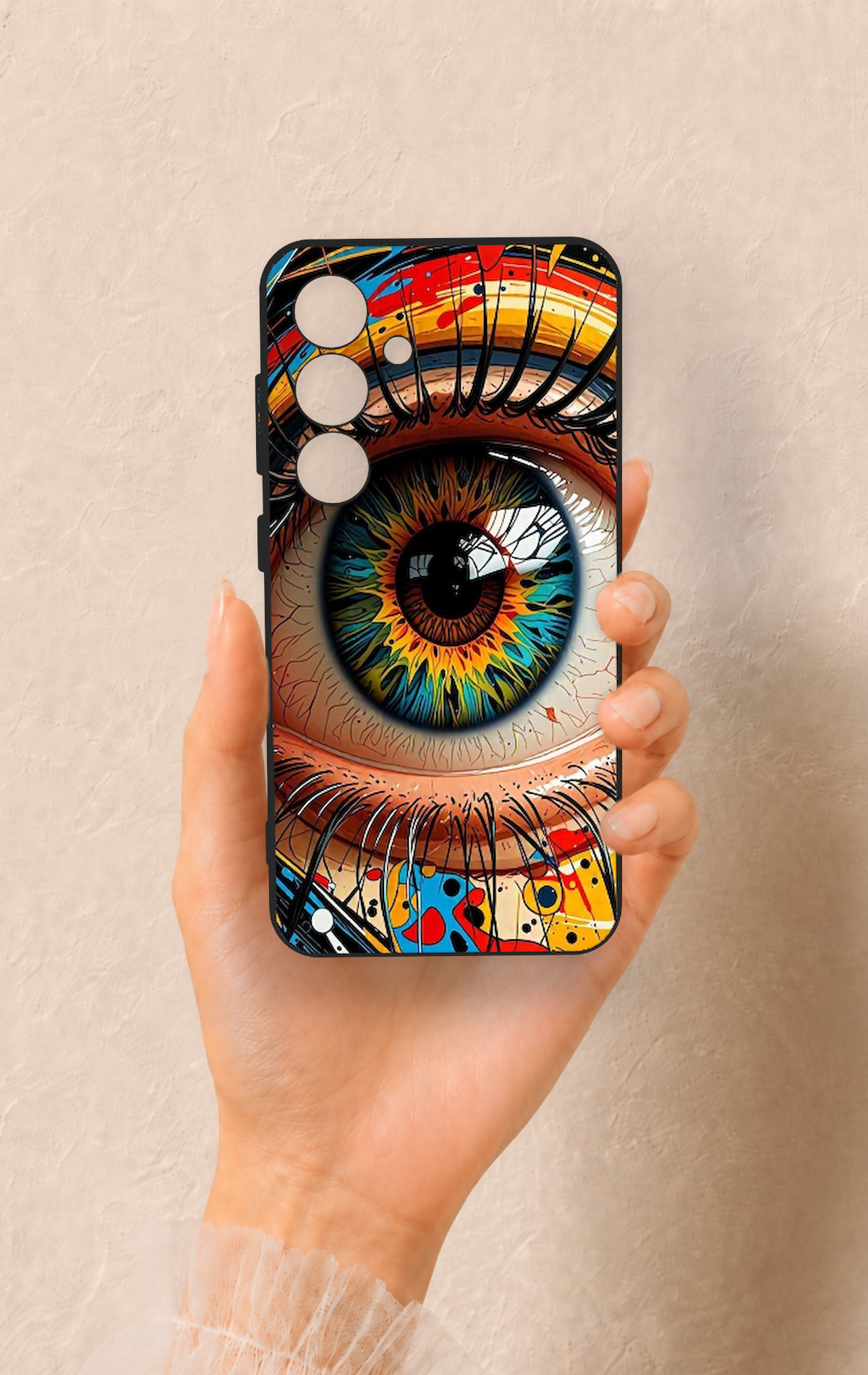Samsung S24 Uyumlu Renkli Göz Bebeği Desenli Silikon Kılıf