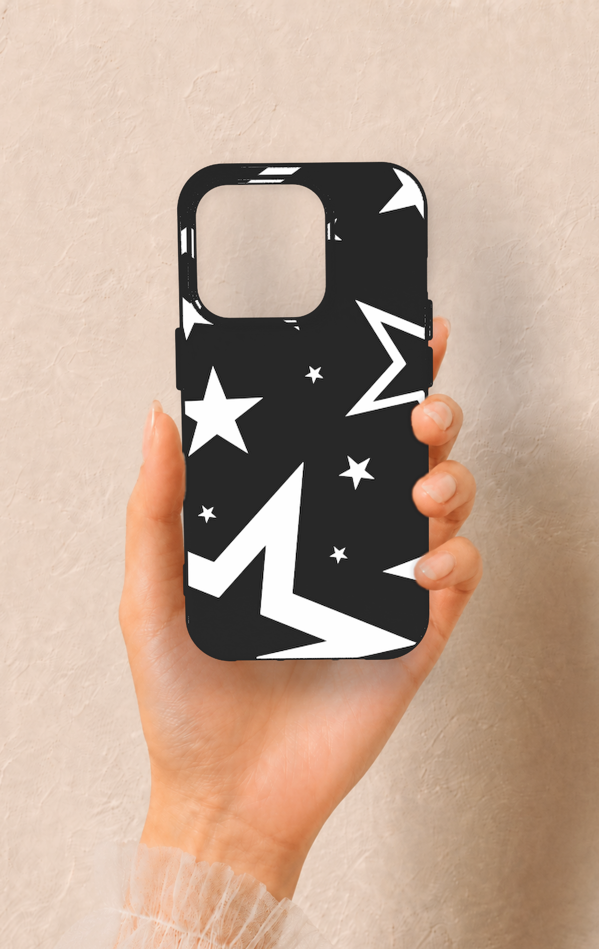 iPhone 15 Pro Uyumlu Siyah Mega Star Desenli Silikon Kılıf