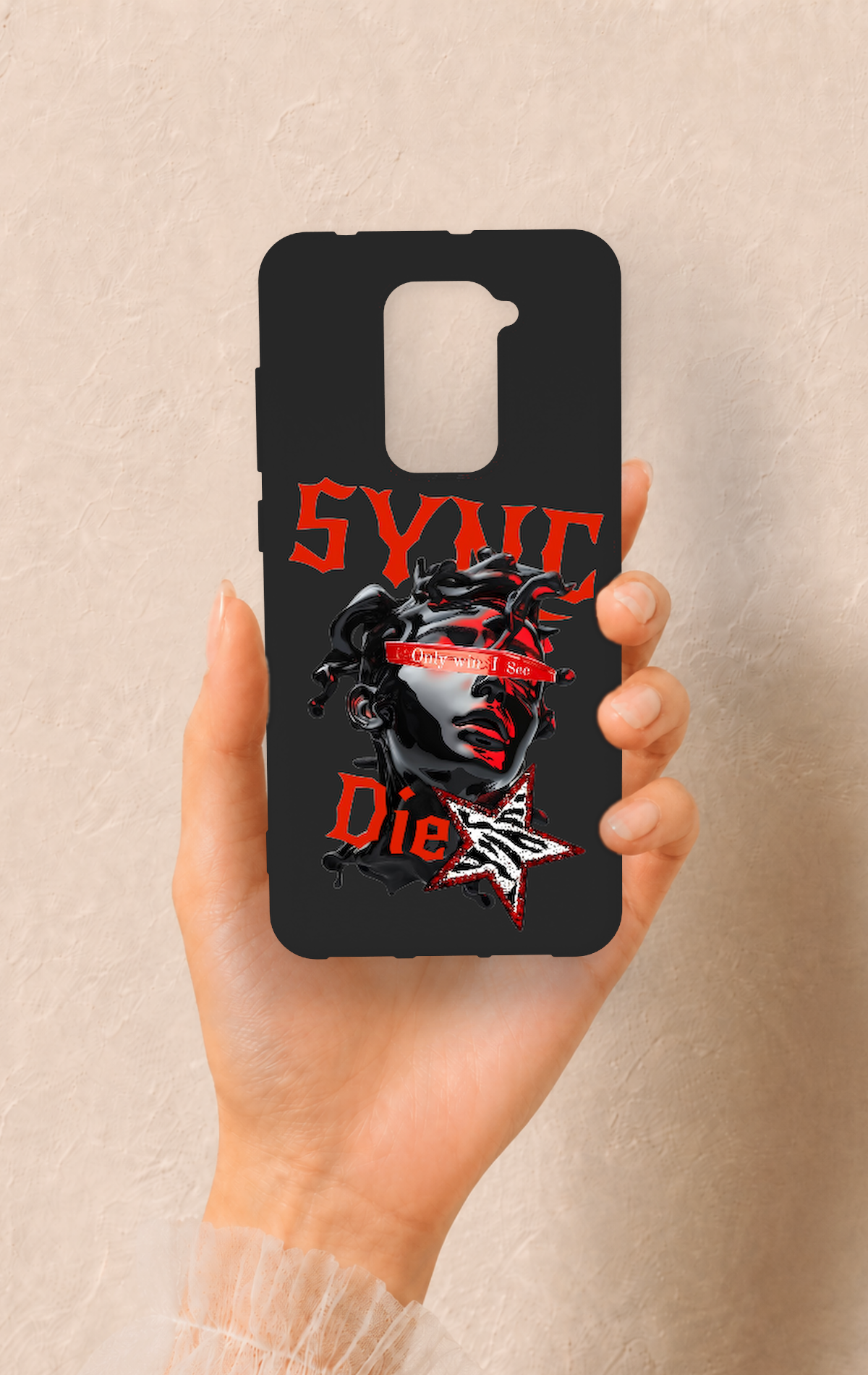 Redmi Note 9 Uyumlu Sync Die Desenli Silikon Kılıf