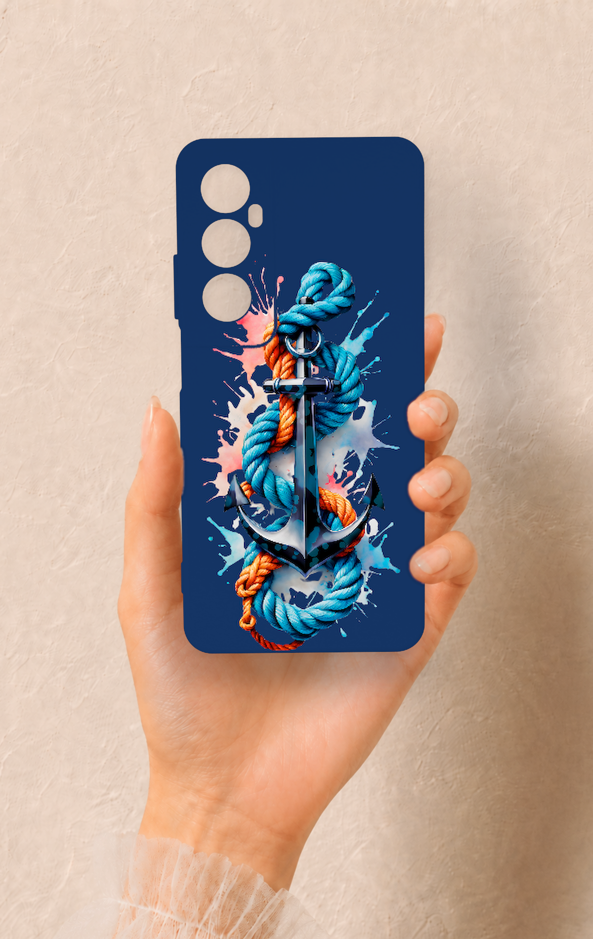 Realme C65 Uyumlu Anchor Desenli Silikon Kılıf