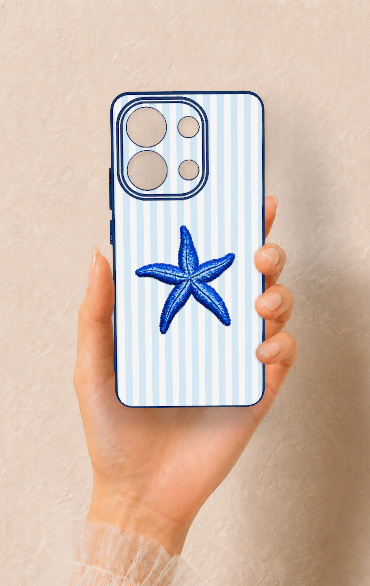Redmi Note 13 4G Uyumlu Mavi Deniz Yıldızı Desenli Silikon Kılıf