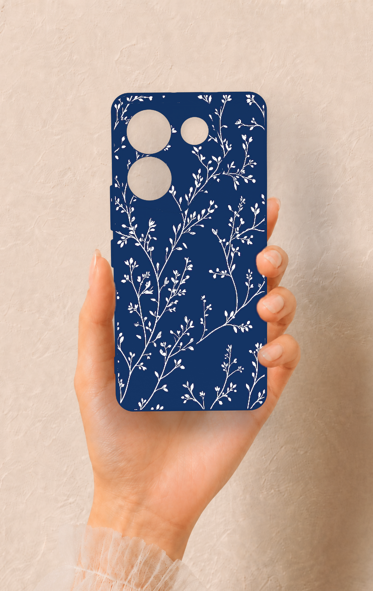 Tecno Camon 20 Pro Uyumlu İnce Yaprak Dalı Desenli Silikon Kılıf