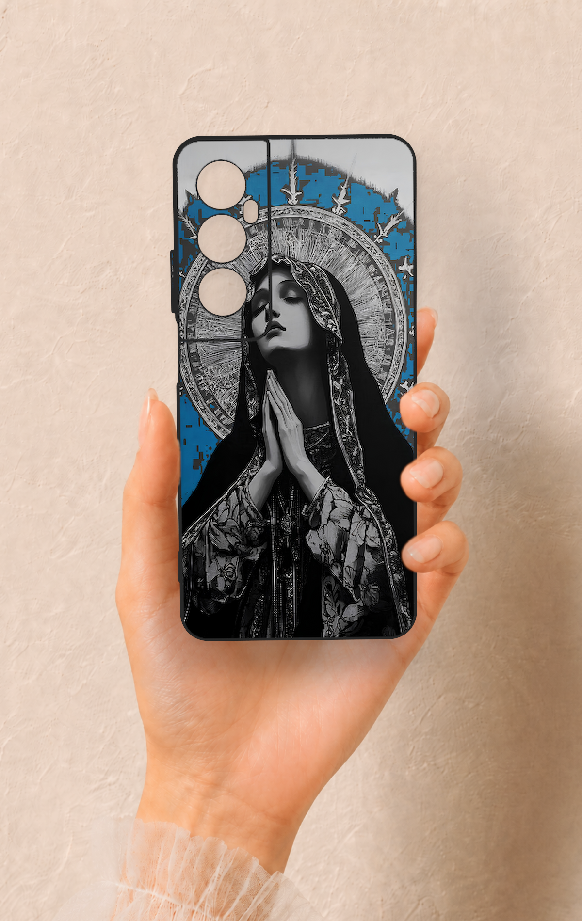 Realme C65 Uyumlu Rahibe Desenli Silikon Kılıf
