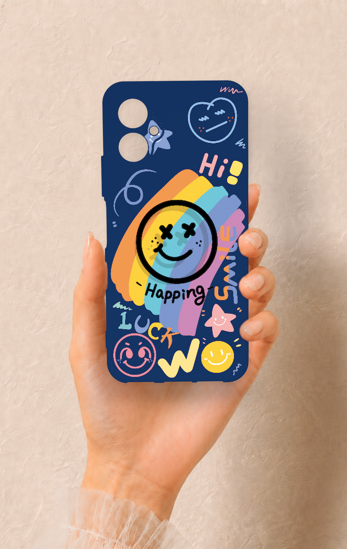 Omix X5 Uyumlu Happing Smile Desenli Silikon Kılıf