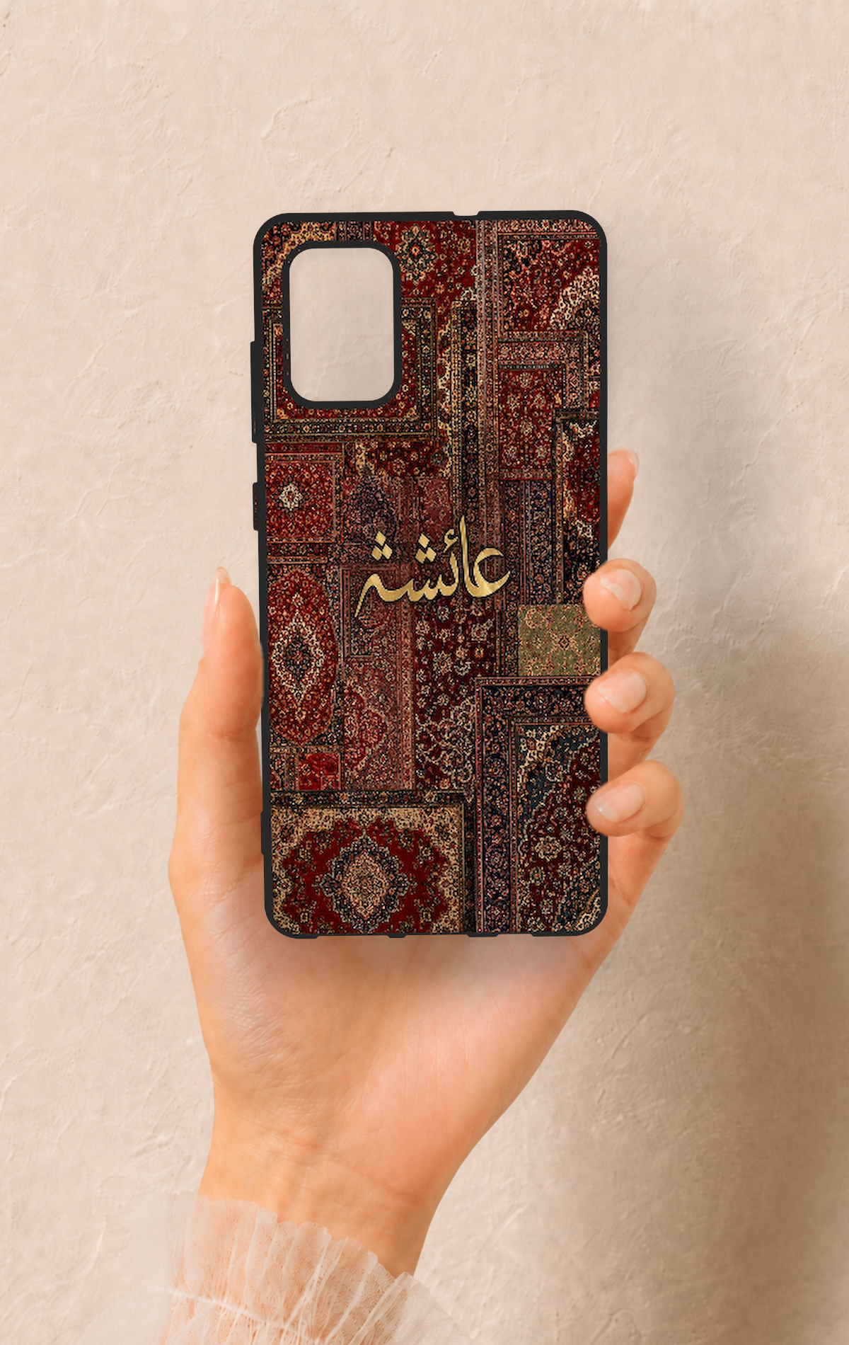 Samsung-A71 Uyumlu Vintage Halı Desenli Silikon Kılıf
