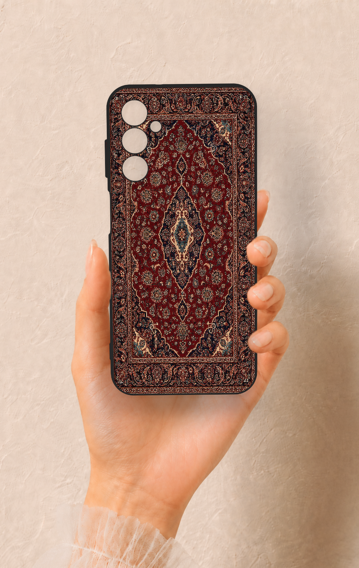 Samsung M14 Uyumlu Acem Halı Desenli Silikon Kılıf
