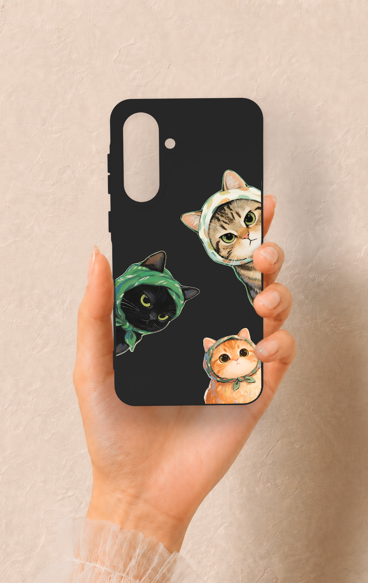 Samsung A56 Uyumlu Kedi Ekibi Desenli Silikon Kılıf
