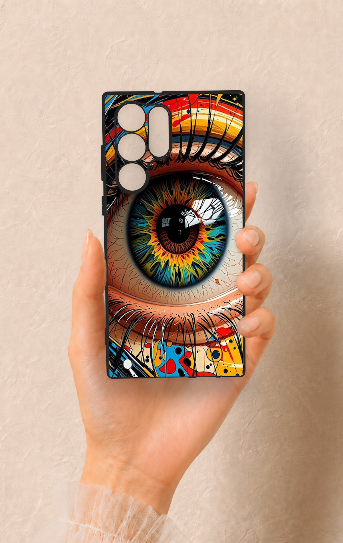 Samsung S22 Ultra Uyumlu Renkli Göz Bebeği Desenli Silikon Kılıf