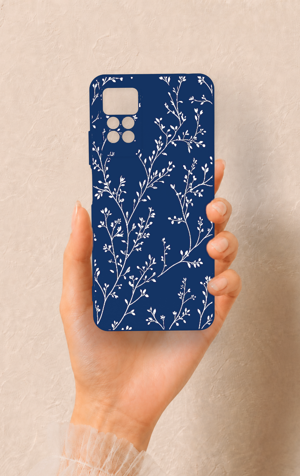 Redmi Note 11 Pro 4G Uyumlu İnce Yaprak Dalı Desenli Silikon Kılıf