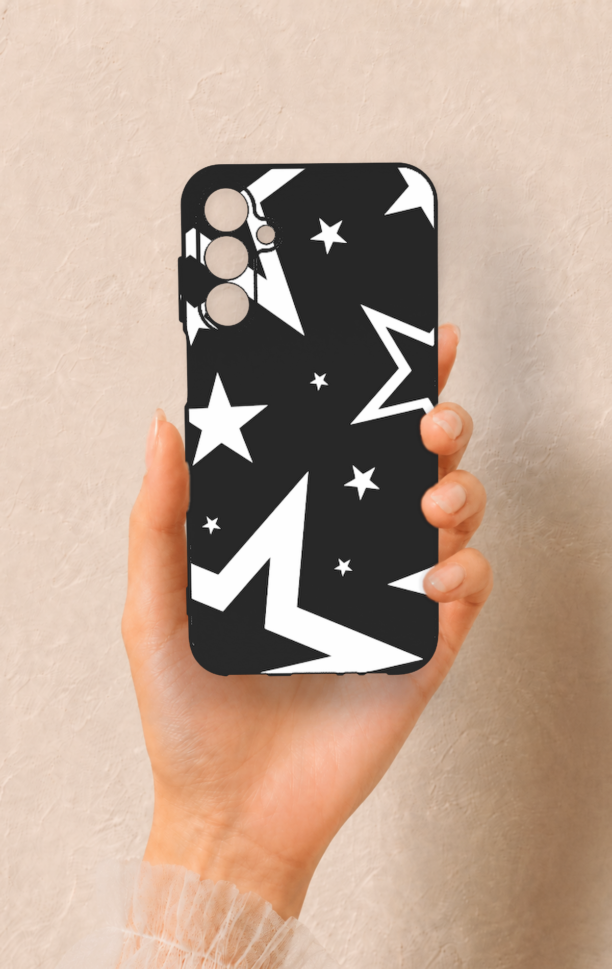 Samsung A15 Uyumlu Siyah Mega Star Desenli Silikon Kılıf