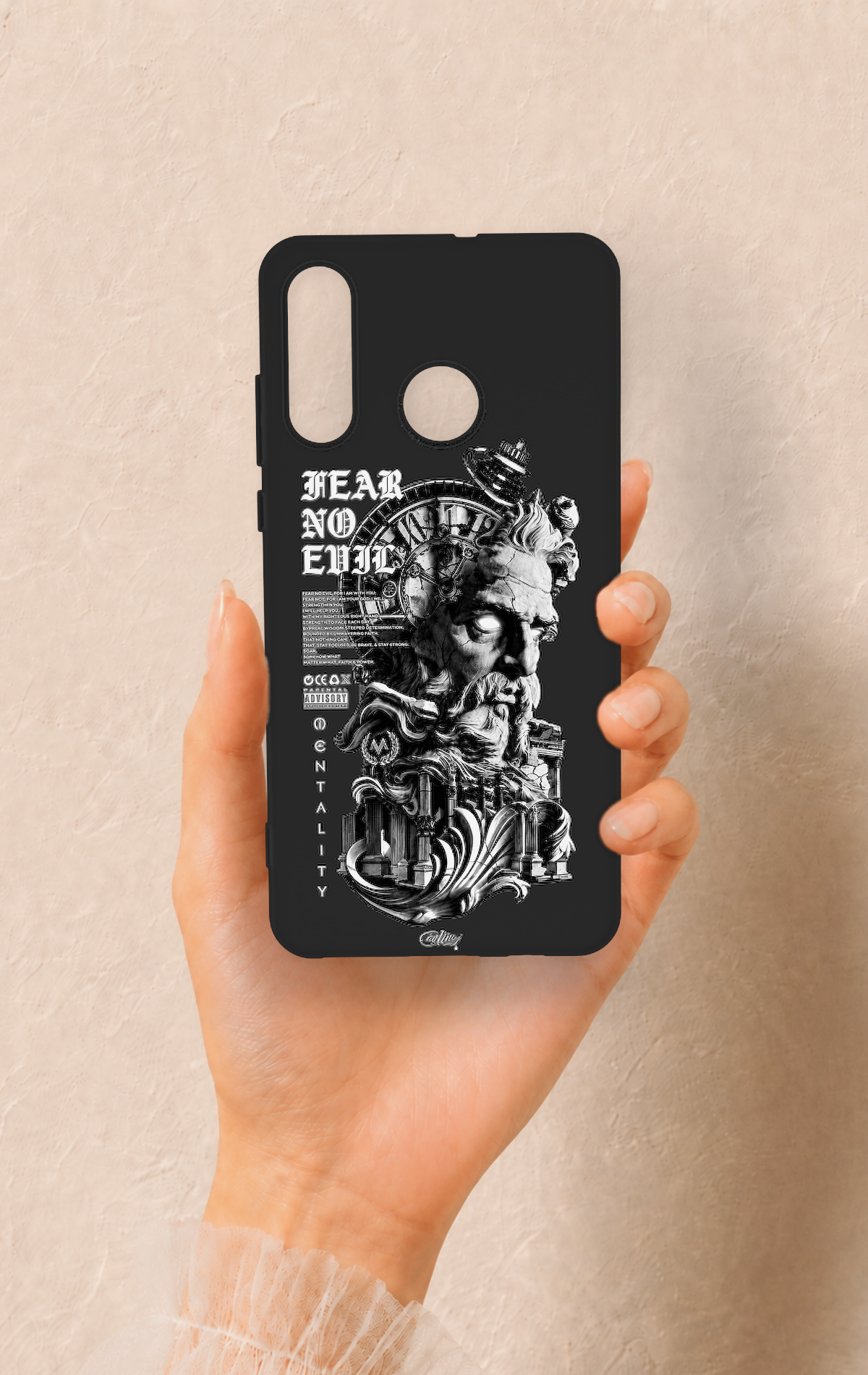 Huawei P30 Lite Uyumlu Fear No Evil Desenli Silikon Kılıf