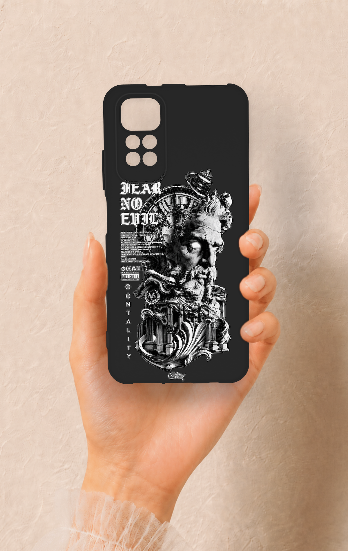 Redmi Note 11S Uyumlu Fear No Evil Desenli Silikon Kılıf